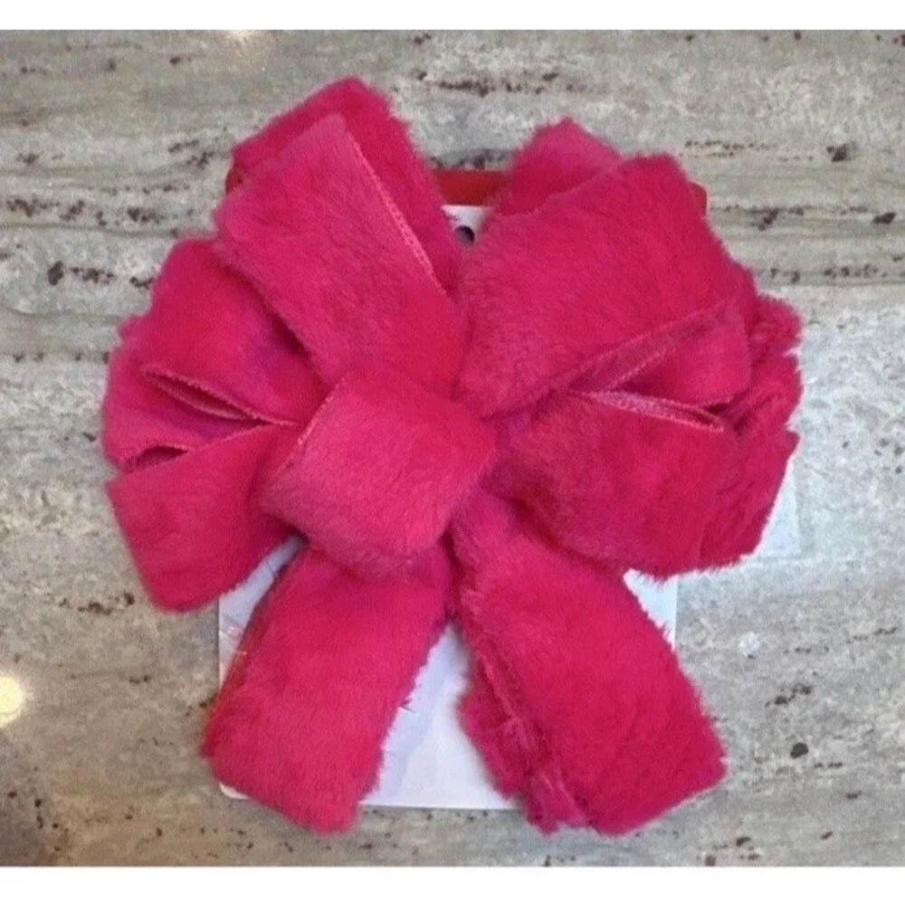 Celebrate It Christmas Pink Bow Tree Bow Decoration 1pc - Faux Fur